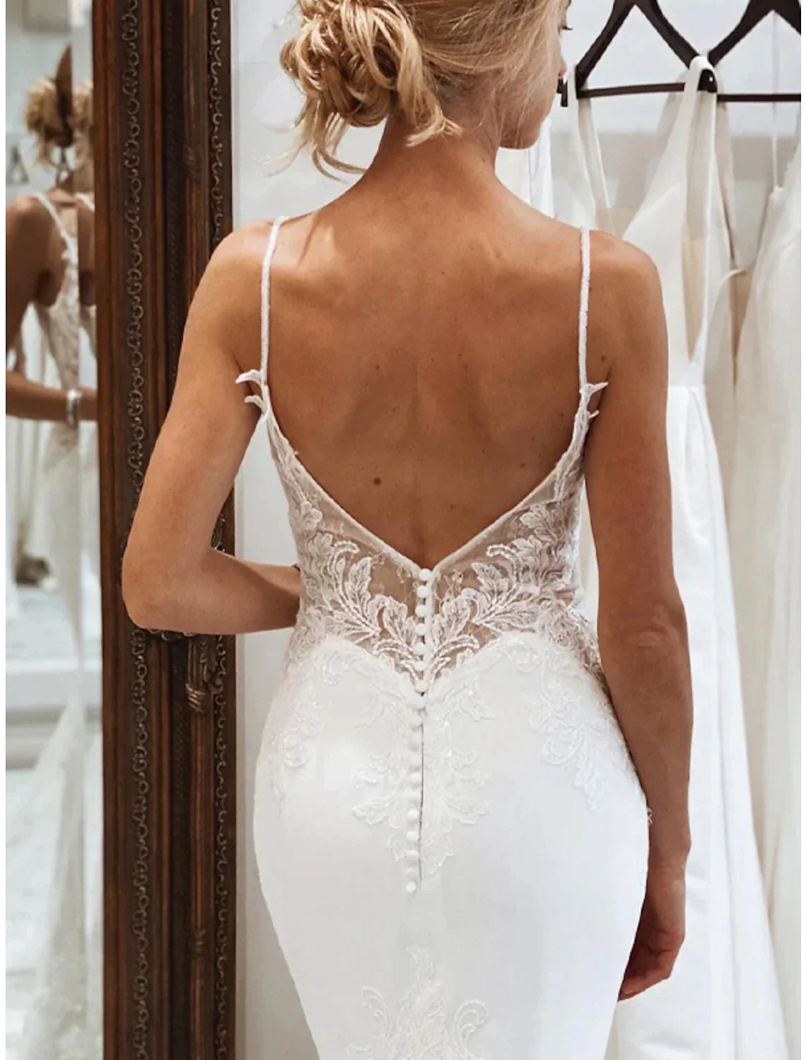 Mermaid Tulle Sleeveless Train Wedding Gown - Chloe Dress