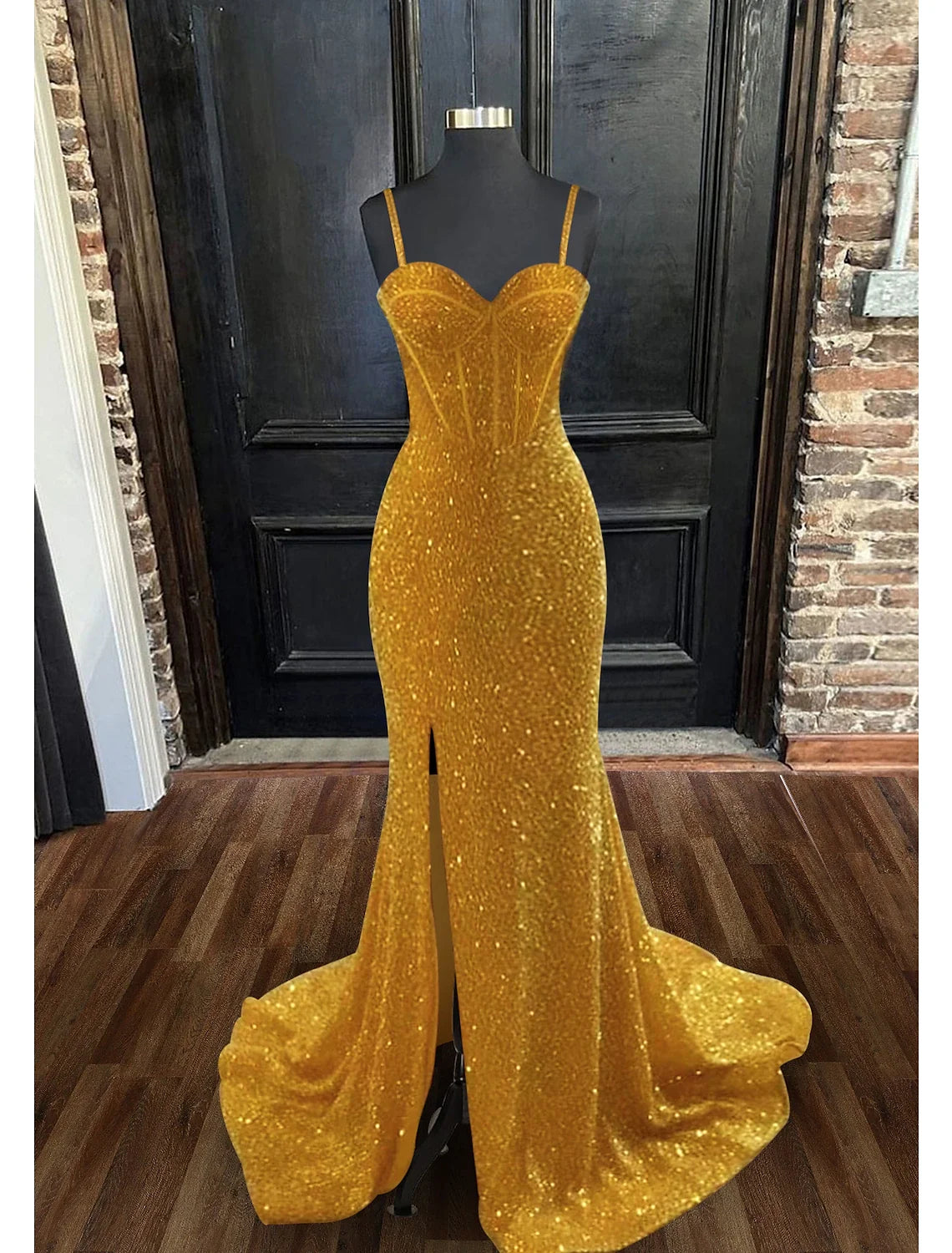 Mermaid Sweetheart Sequin Sleeveless Backless High Slit Prom Dress - Chloe Dress