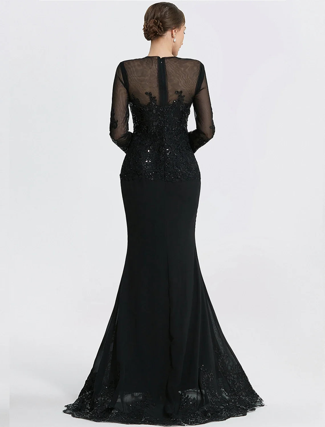 Mermaid Lace Long Sleeve Applique Floor-Length Evening Gown - Chloe Dress