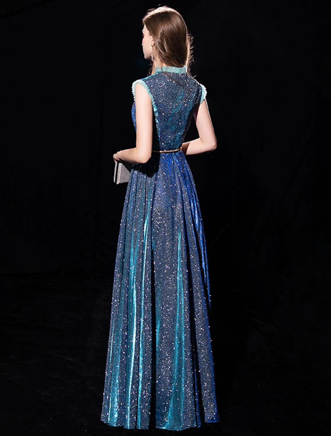 A-Line High Neck Tulle Sleeveless Floor-Length Evening Dress - Chloe Dress