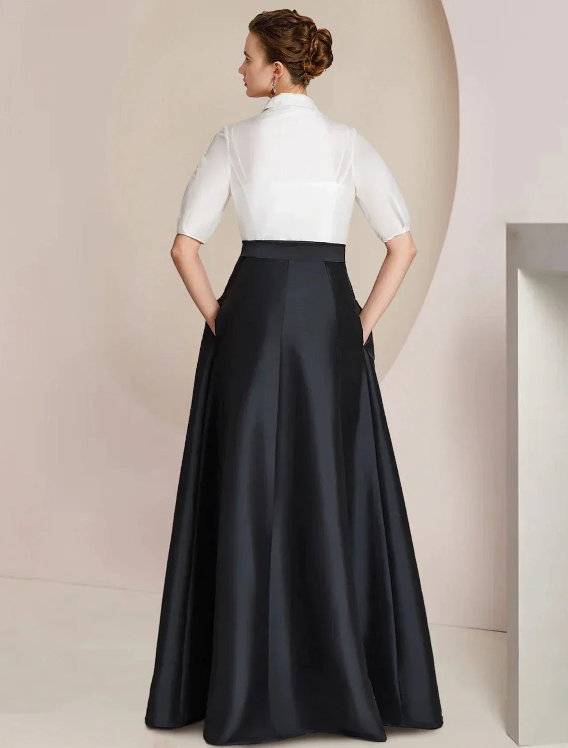 A-Line Short Sleeve Floor-Length Wedding Dress - Chloe Dress