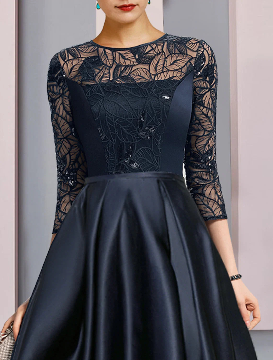 A-Line Satin Pleated Wedding Dress - Chloe Dress