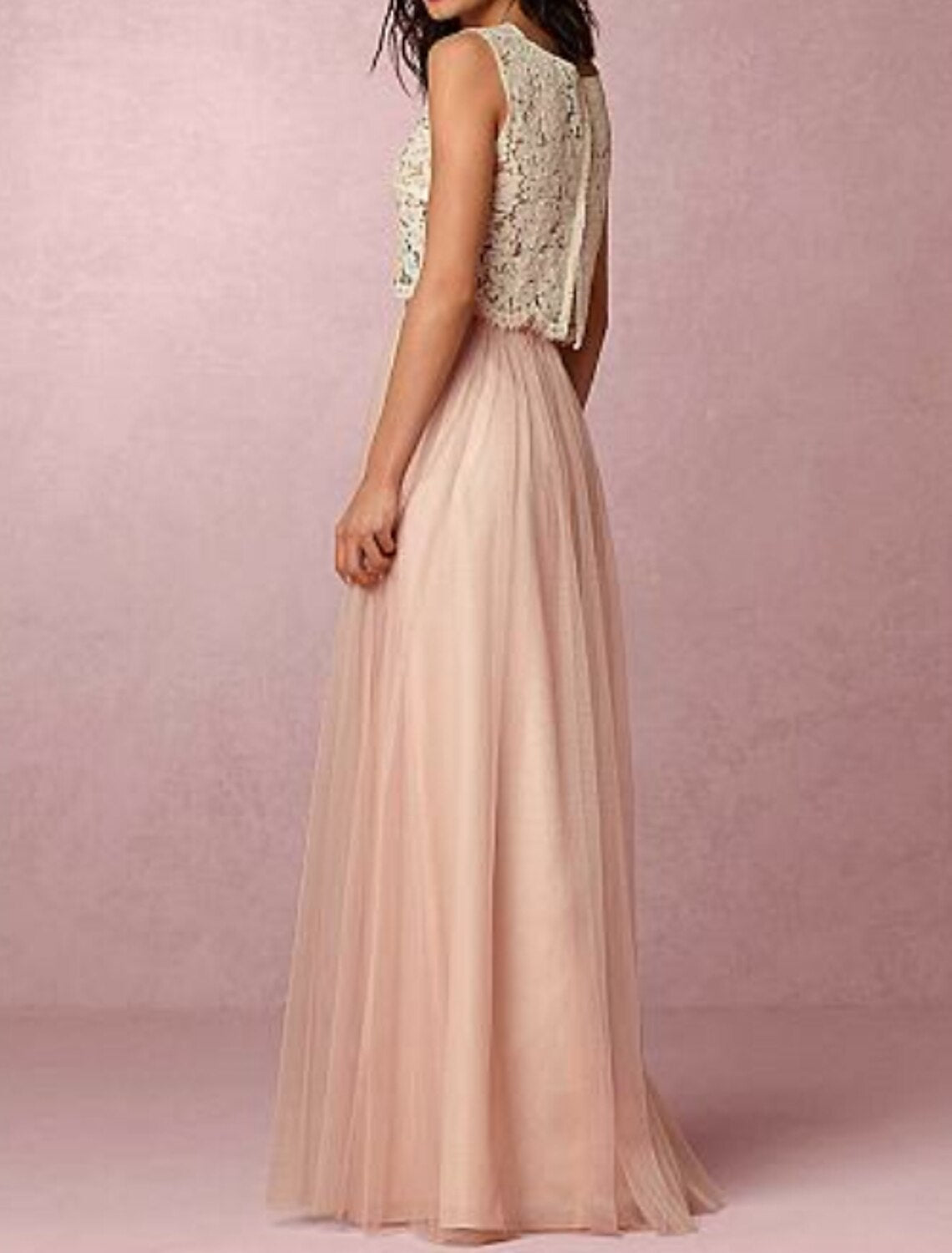 A-Line Chiffon Sleeveless Pleated Floor-Length Wedding Dress - Chloe Dress