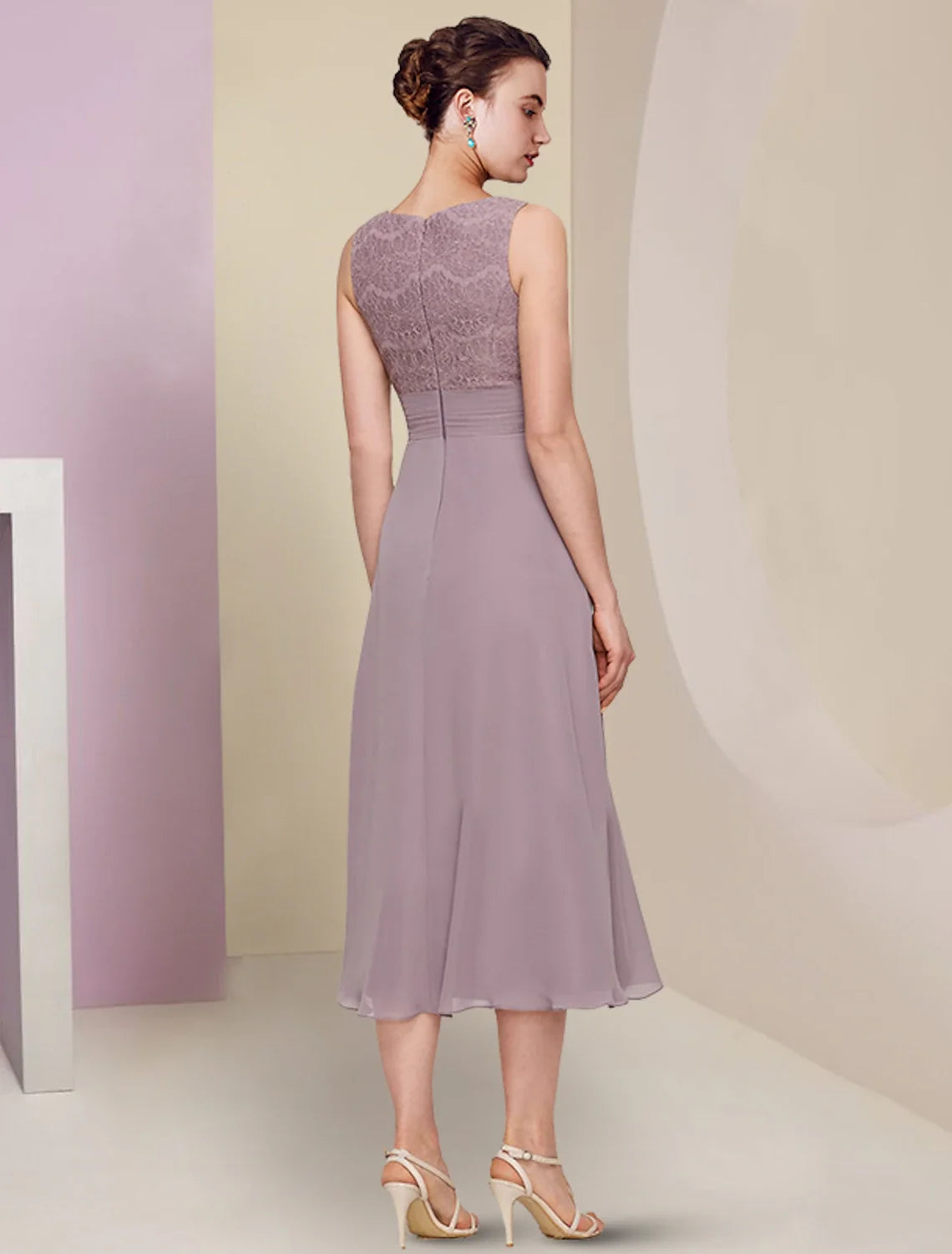 Chiffon Tea-Length Wedding Dress - Chloe Dress