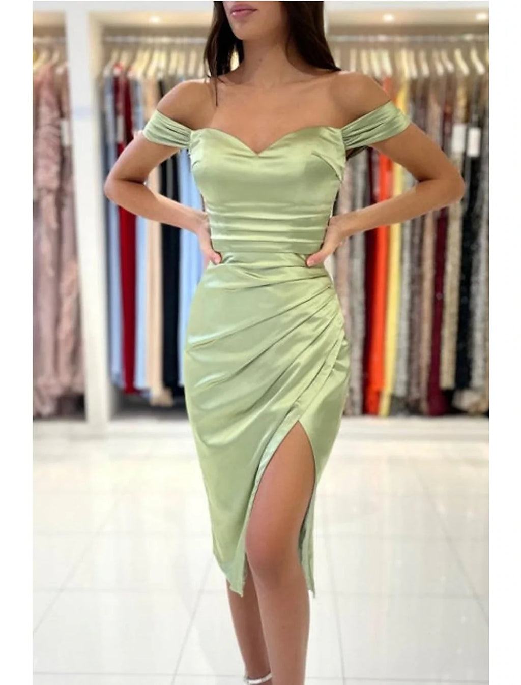 Mermaid Sweetheart Sleeveless Backless Pleated Mini Prom Dress - Chloe Dress