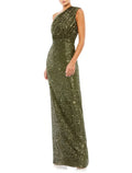 Sheath One-Shoulder Sequin Sleeveless Floor-Length Evening Gown - Chloe Dress
