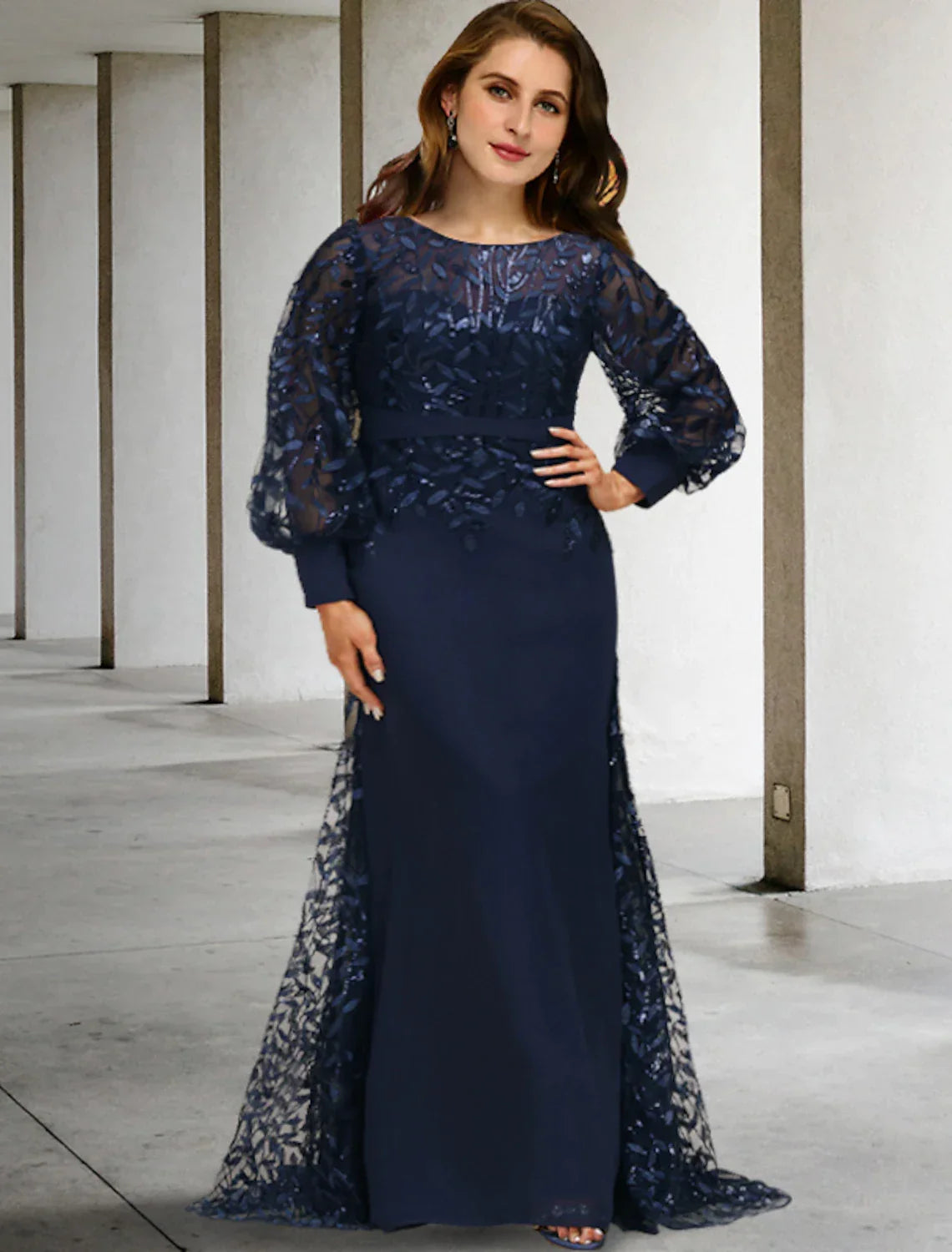 Mermaid Chiffon Long Sleeve Ruffled Formal Dress - Chloe Dress