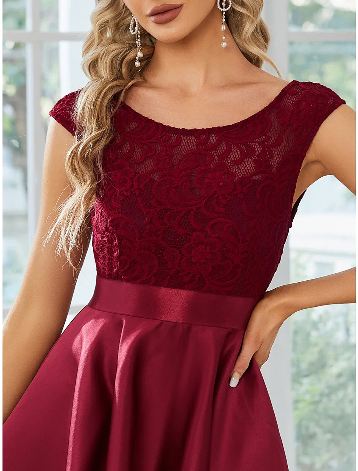 A-Line Satin Sleeveless Asymmetric Wedding Dress - Chloe Dress