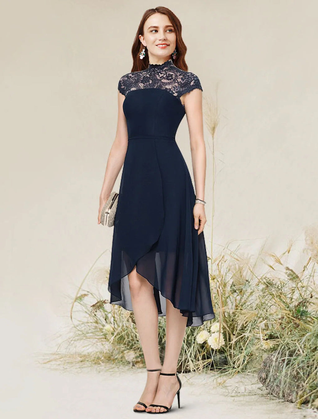 A-Line Chiffon Sleeveless Asymmetric Wedding Dress - Chloe Dress