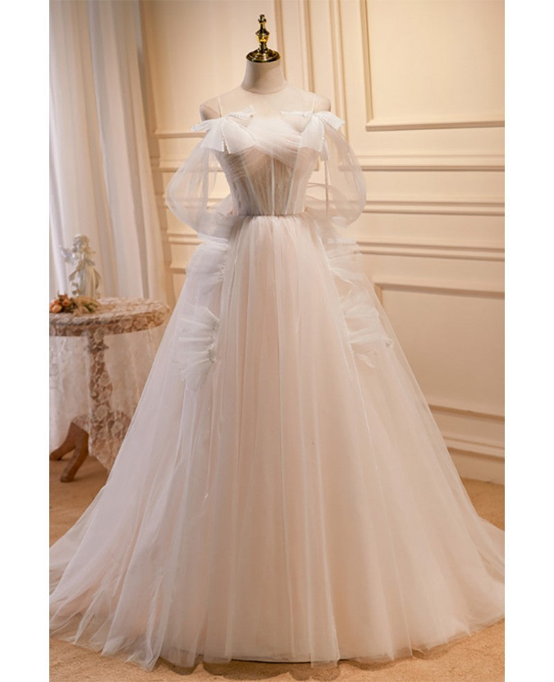 Ivory Off-Shoulder Sleeveless Backless Prom Dress - Chloe Dress