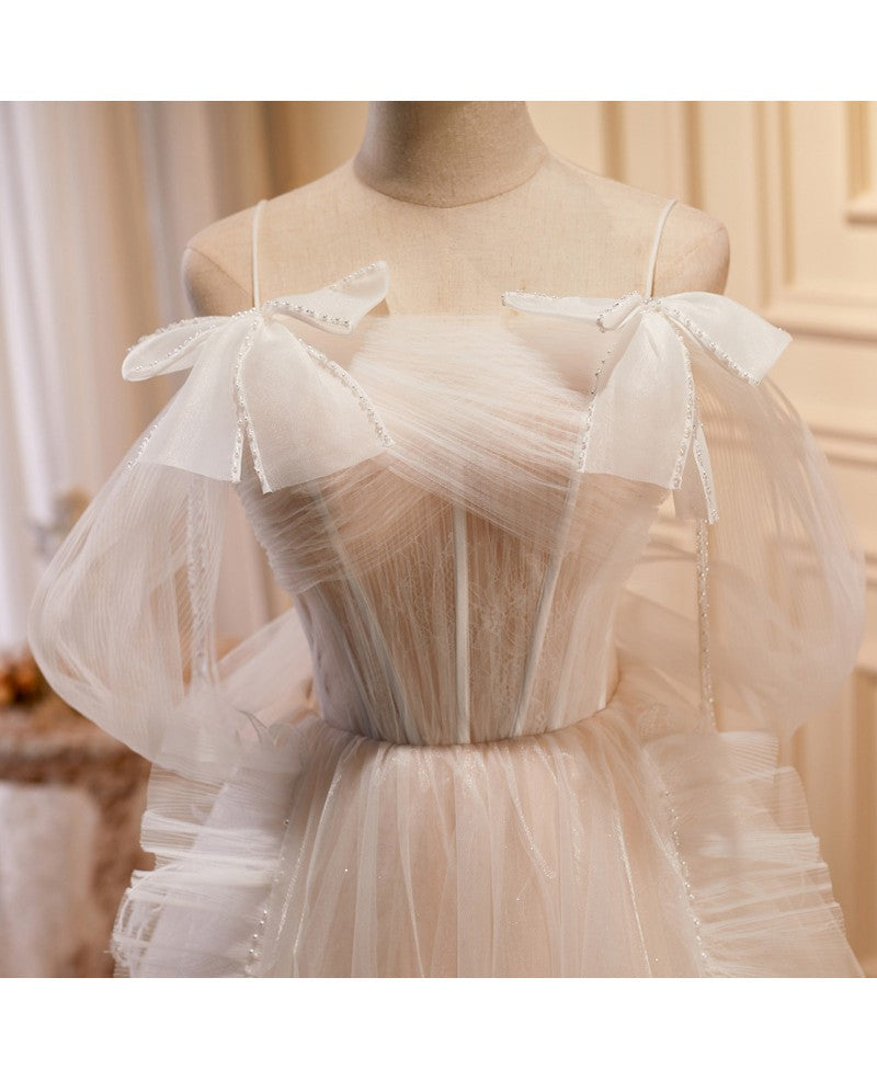 Ivory Off-Shoulder Sleeveless Backless Prom Dress - Chloe Dress
