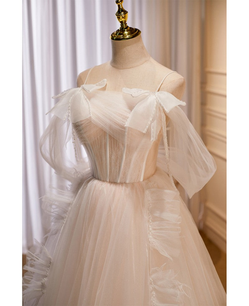 Ivory Off-Shoulder Sleeveless Backless Prom Dress - Chloe Dress
