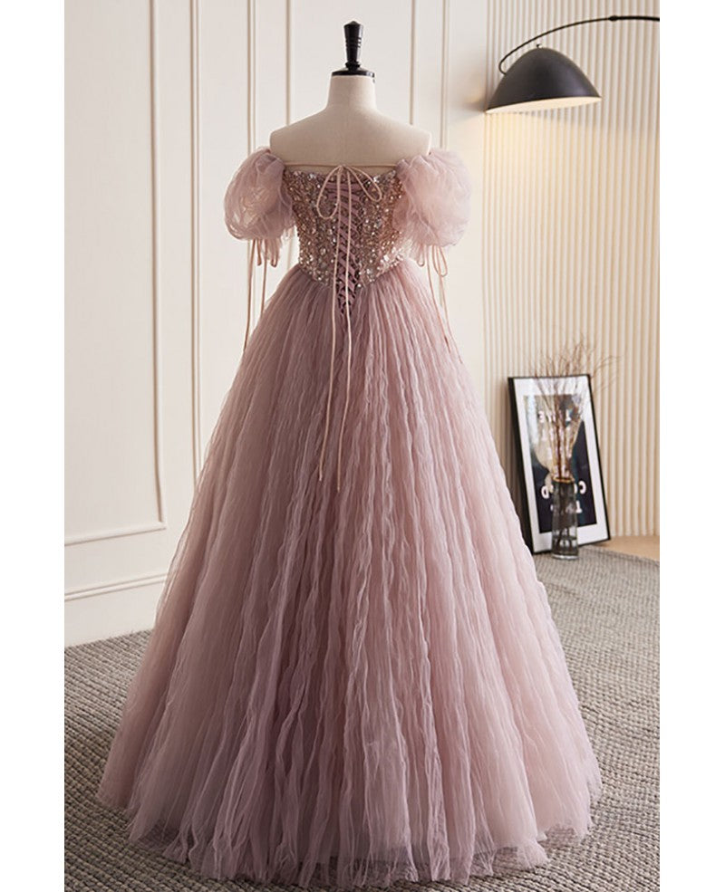 Pink A-Line Sequin Short Sleeve Backless Beaded Mini Prom Dress - Chloe Dress