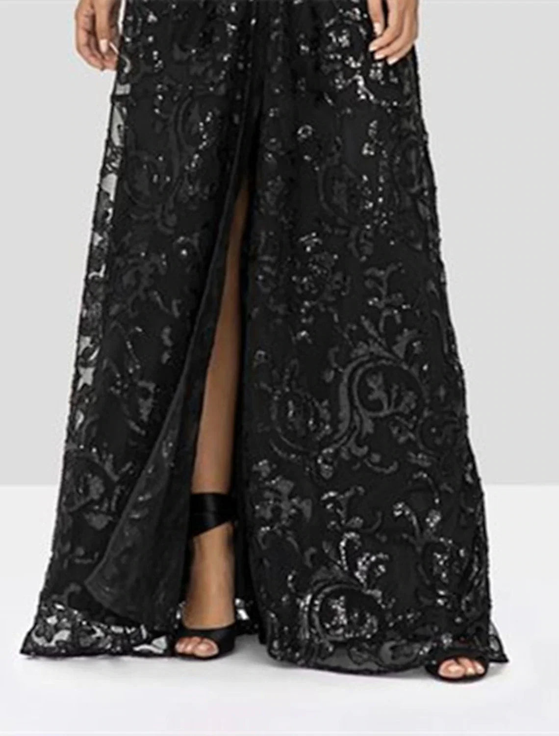 A-Line V-Neck Lace Long Sleeve Applique Floor-Length Wedding Dress - Chloe Dress