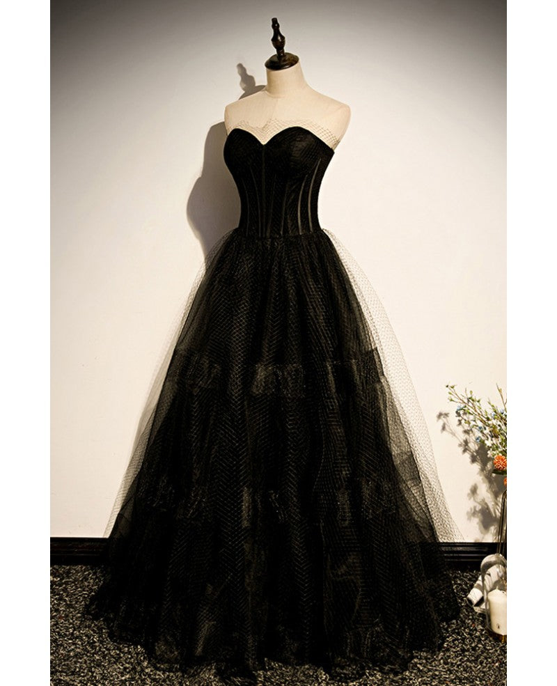 Black Princess Sweetheart Sleeveless Backless Evening Dress - Chloe Dress