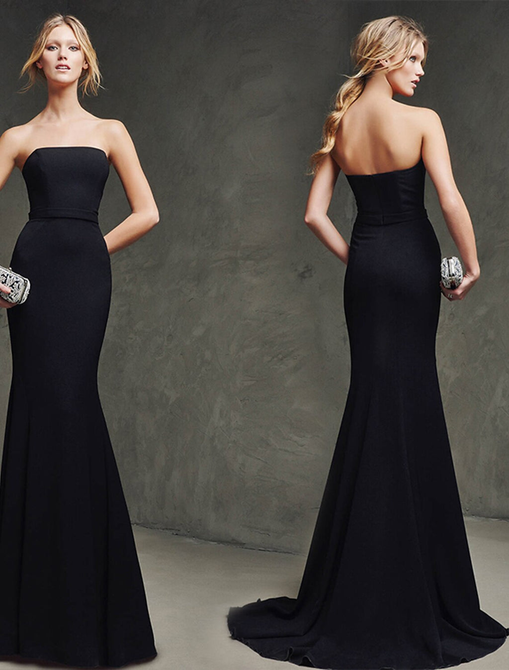 Mermaid Strapless Polyester Sleeveless Train Dress - Chloe Dress