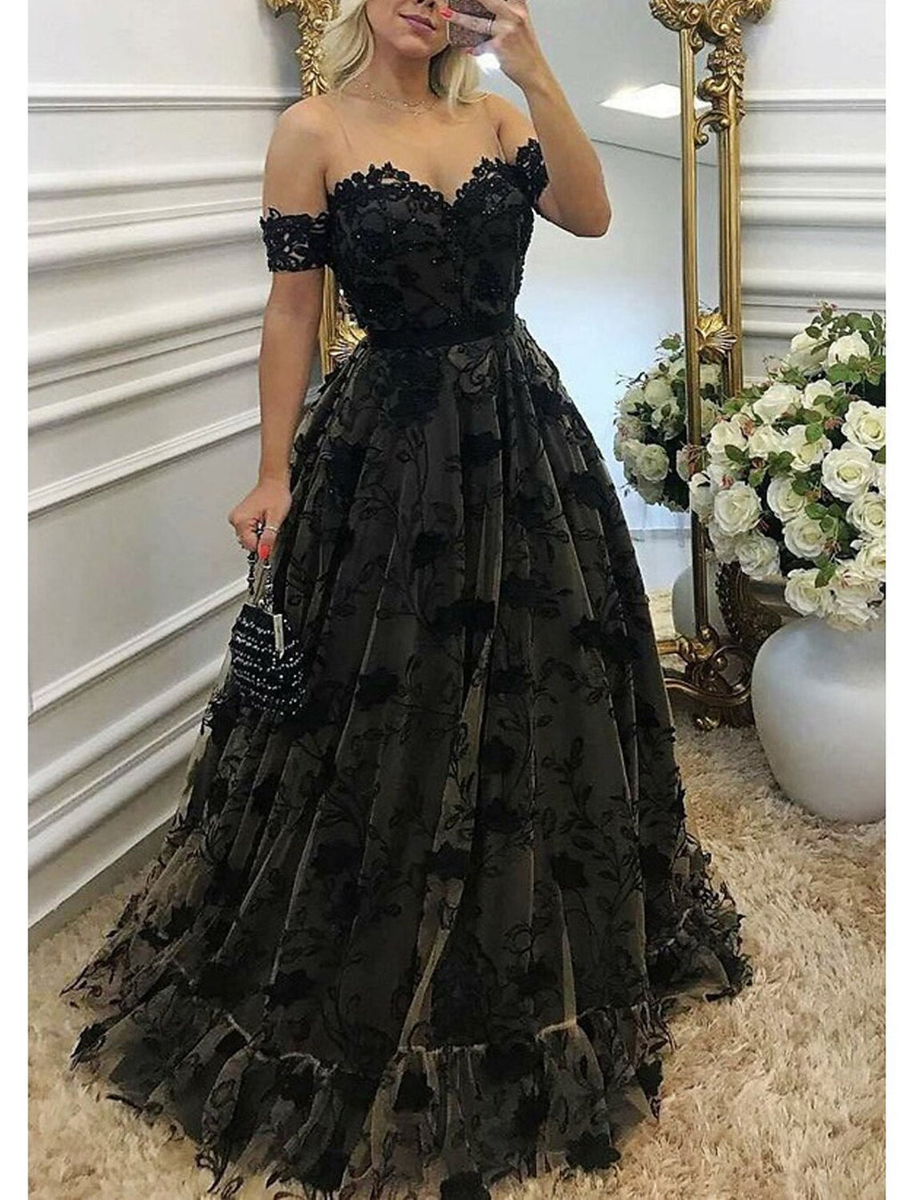 A-Line Sweetheart Lace Sleeveless Backless Applique Floor-Length Prom Gown - Chloe Dress