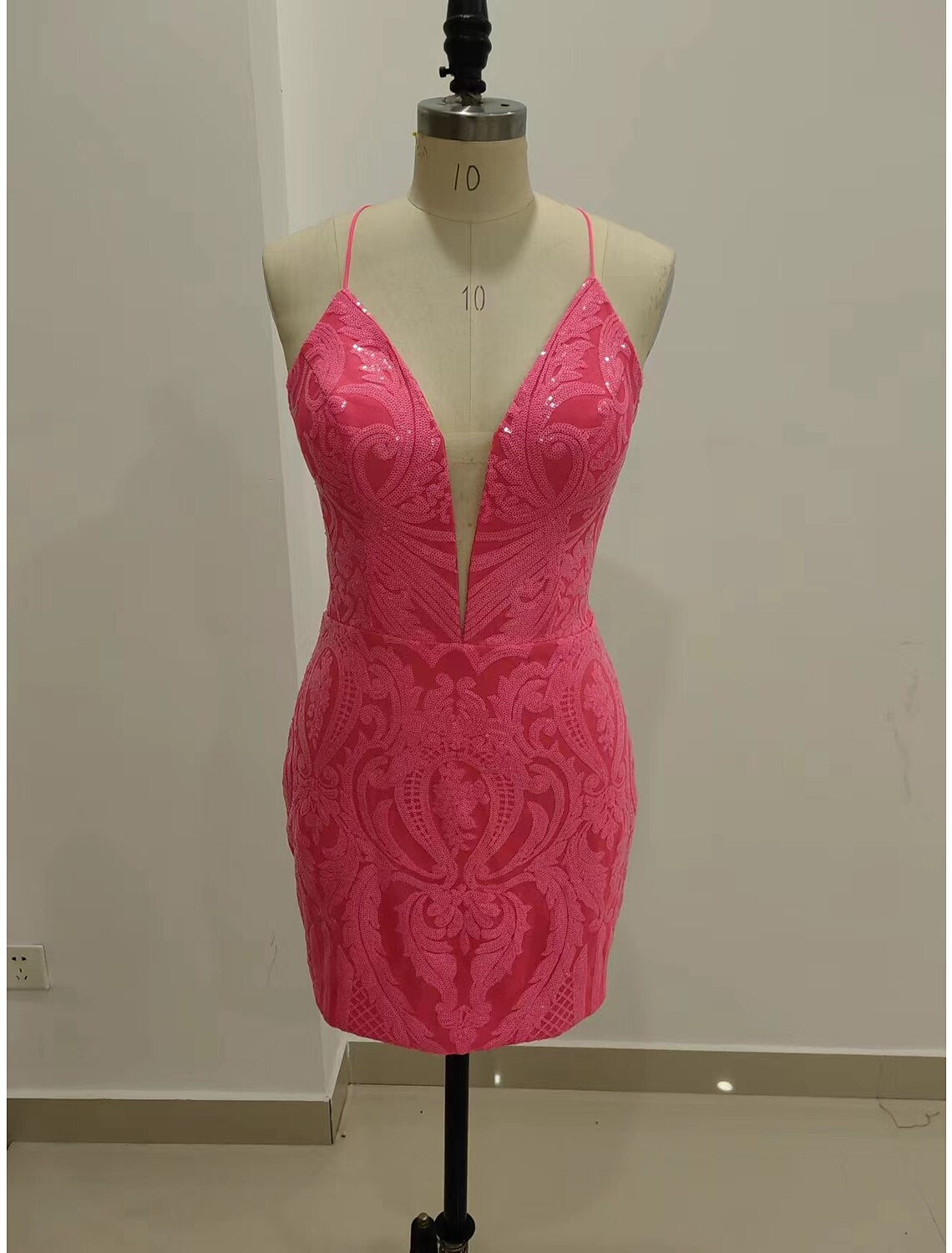 Mermaid V-Neck Sequin Sleeveless Backless Mini Cocktail Dress - Chloe Dress