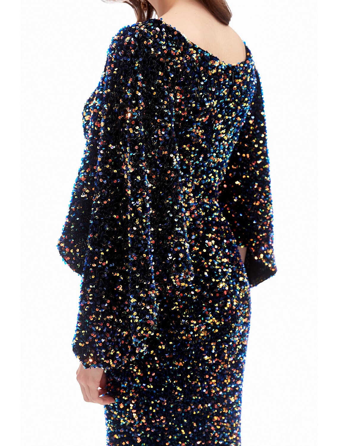 Mermaid Sweetheart Sequin Long Sleeve Train Evening Gown - Chloe Dress