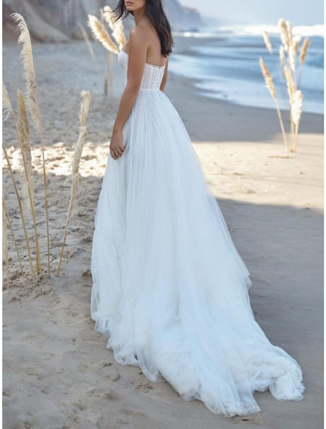 A-Line Sweetheart Lace Pleated Wedding Gown - Chloe Dress