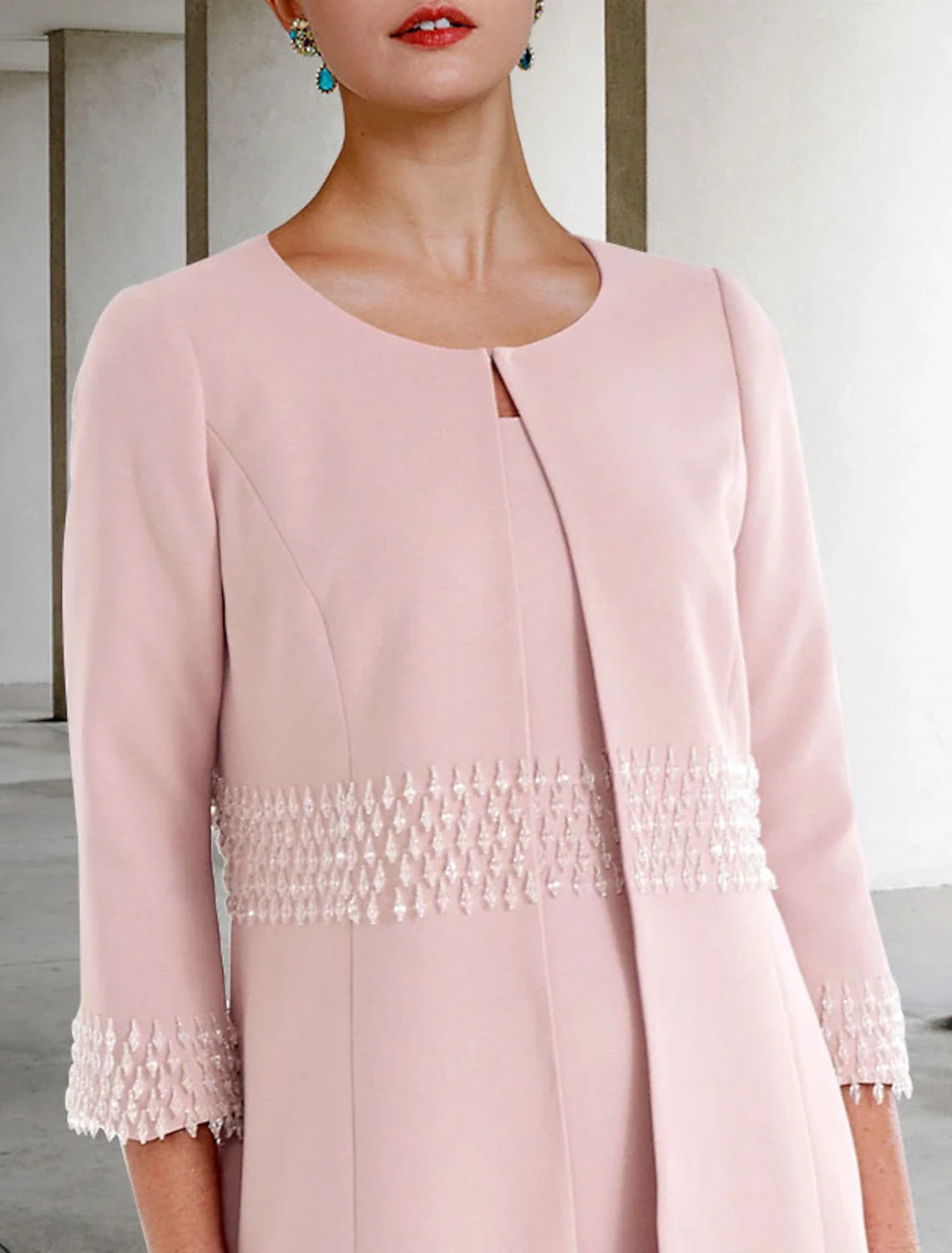 Sheath Short Sleeve Mini Wedding Dress - Chloe Dress