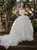 Ball Gown Sweetheart Sequin Sleeveless Train Wedding Gown - Chloe Dress