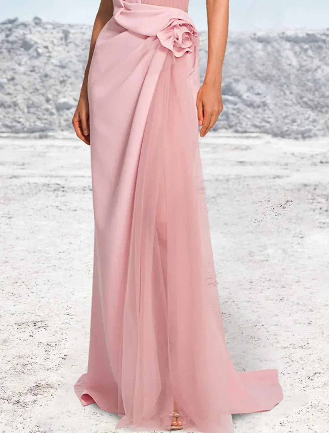 Mermaid Halter Satin Sleeveless Train Evening Gown - Chloe Dress