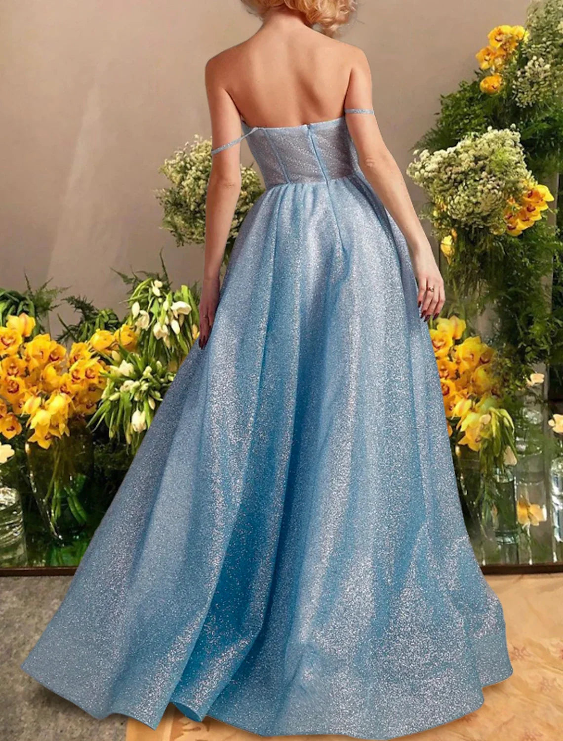 Black A-Line Sweetheart Tulle Sleeveless High Slit Floor-Length Prom Dress - Chloe Dress
