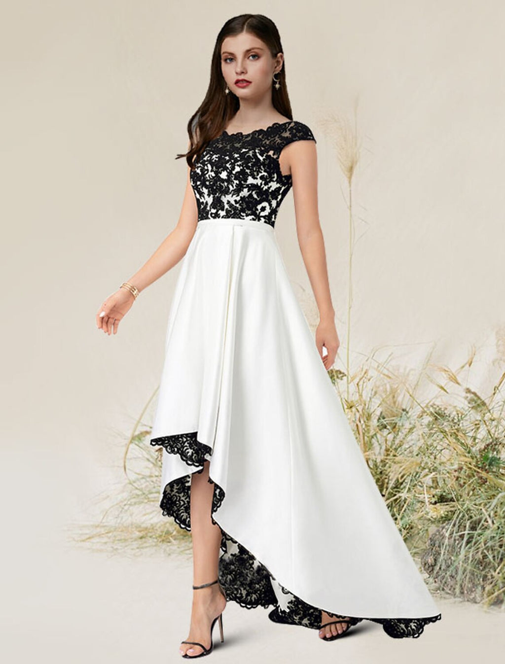 A-Line Satin Sleeveless Asymmetric Evening Dress - Chloe Dress