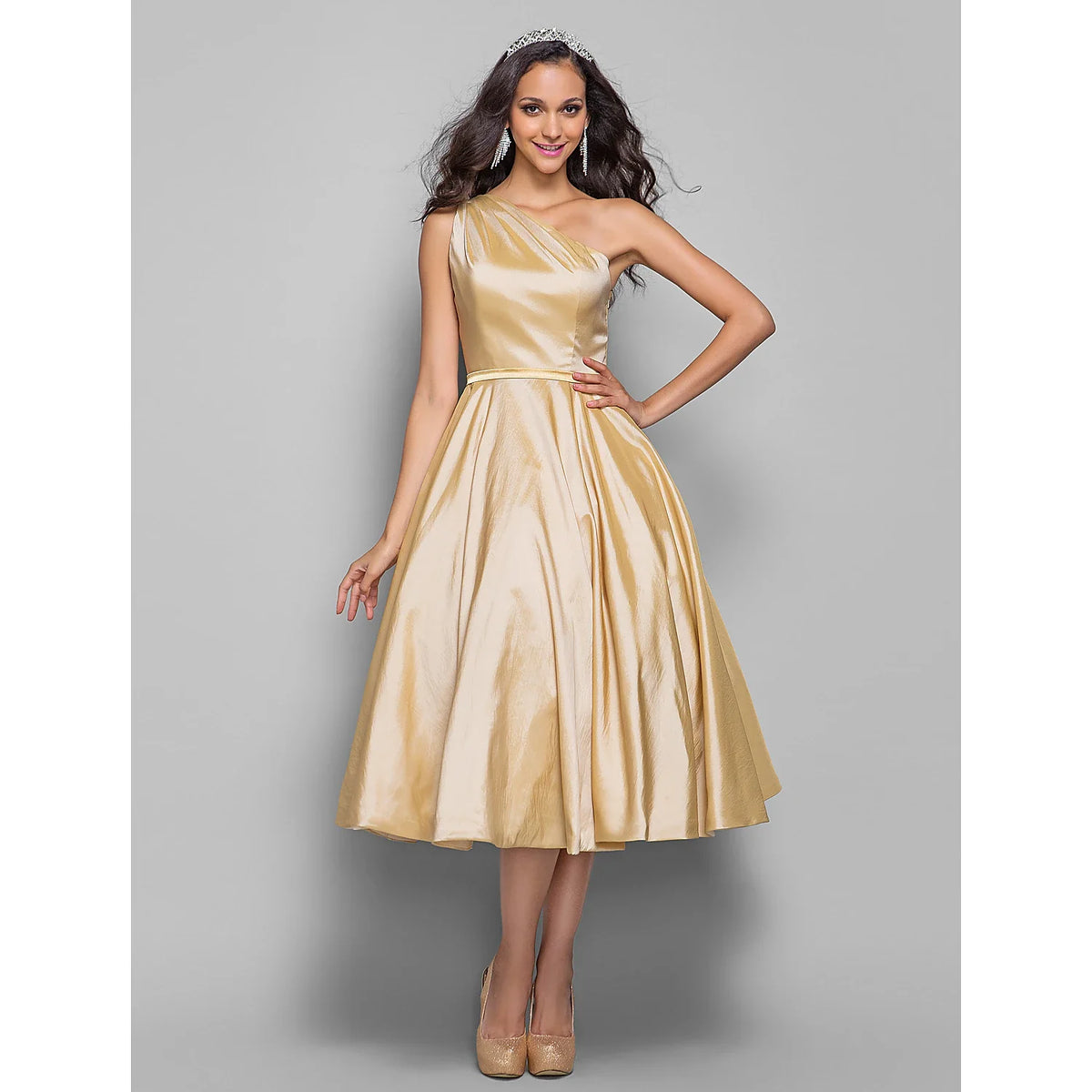 A-Line One-Shoulder Sleeveless Mini Wedding Dress - Chloe Dress