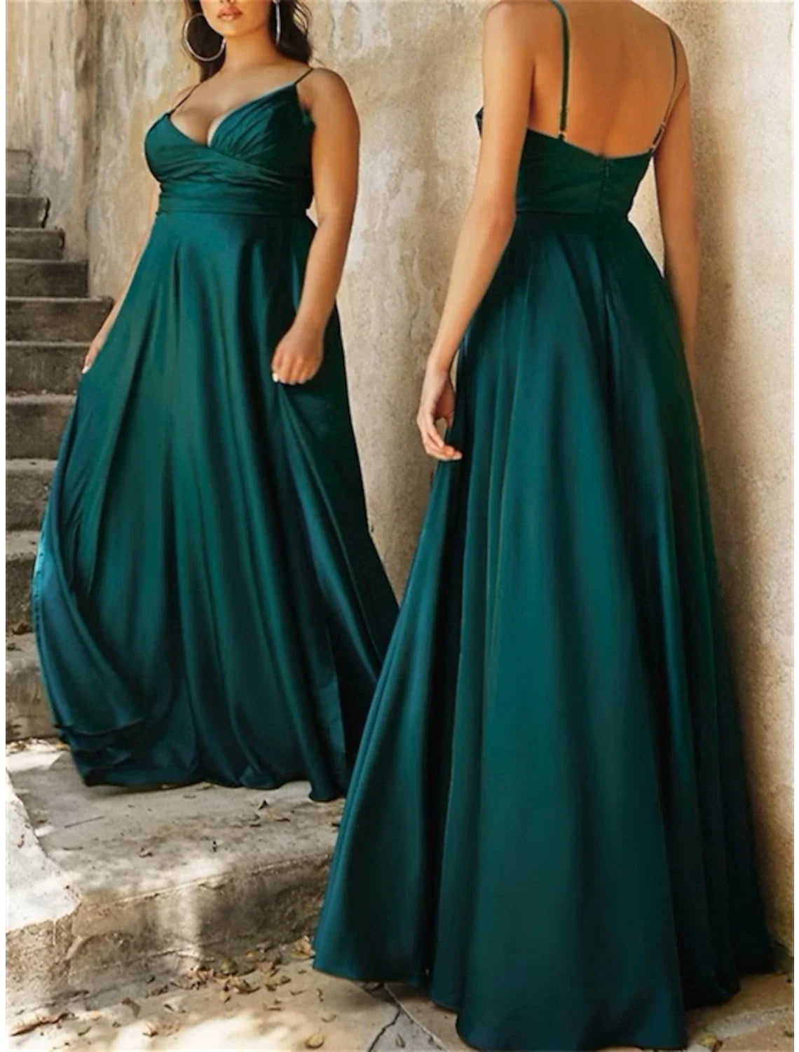 Pink Mermaid One-Shoulder Chiffon Sleeveless Floor-Length Wedding Dress - Chloe Dress