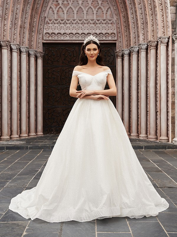Ball Gown Tulle Sleeveless Train Wedding Gown - Chloe Dress