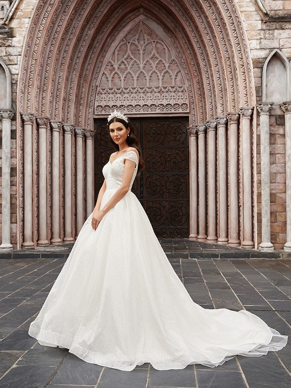 Ball Gown Tulle Sleeveless Train Wedding Gown - Chloe Dress