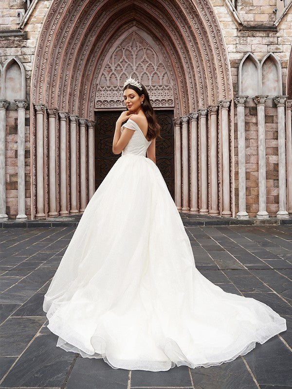 Ball Gown Tulle Sleeveless Train Wedding Gown - Chloe Dress