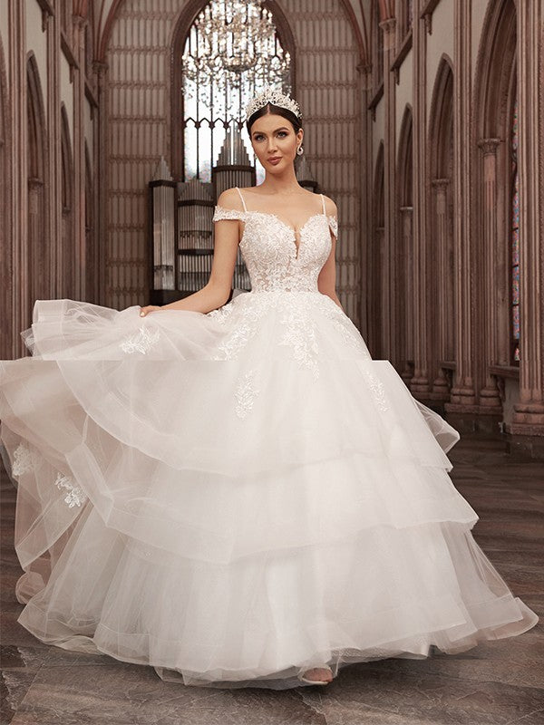 A-Line Sweetheart Tulle Sleeveless Train Wedding Dress - Chloe Dress