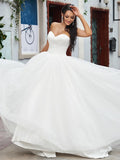 A-Line Sweetheart Lace Sleeveless Ruffled Wedding Dress - Chloe Dress
