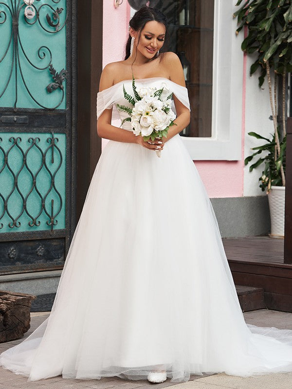A-Line Tulle Sleeveless Ruffled Wedding Dress - Chloe Dress