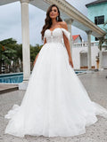 A-Line Lace Sleeveless Train Wedding Dress - Chloe Dress