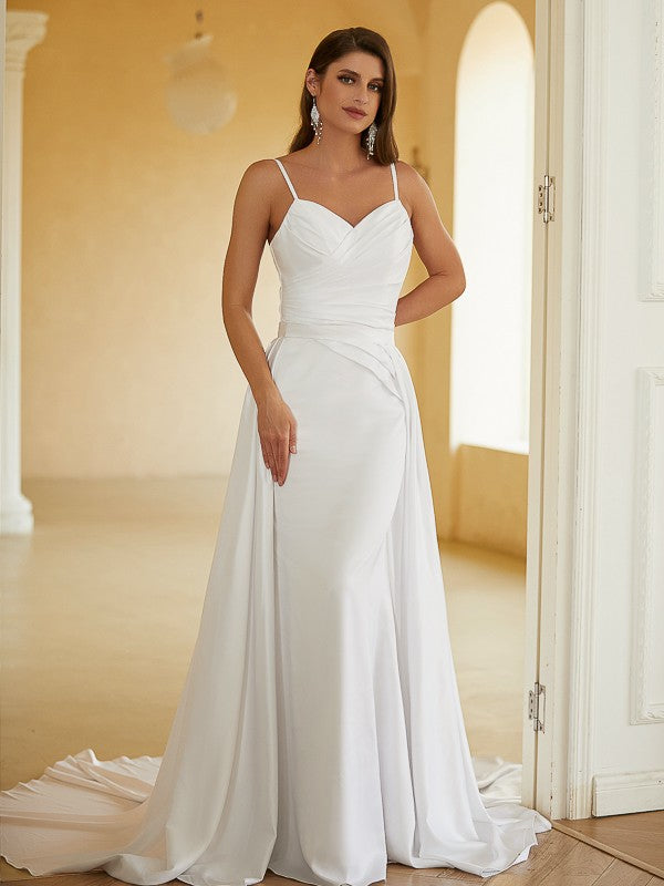 Sheath V-Neck Sleeveless Train Wedding Dress - Chloe Dress