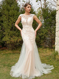 Sheath Tulle Sleeveless Train Wedding Dress - Chloe Dress