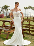 Sheath Lace Sleeveless Train Wedding Dress - Chloe Dress