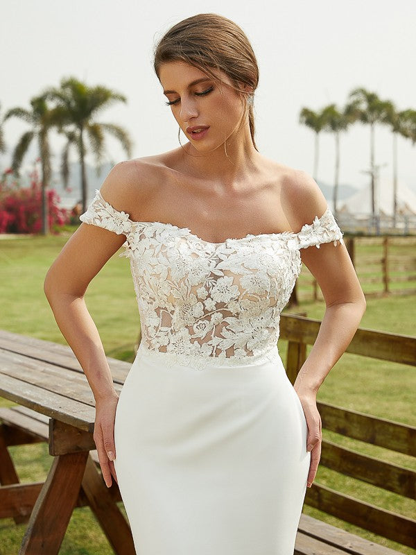 Sheath Lace Sleeveless Train Wedding Dress - Chloe Dress