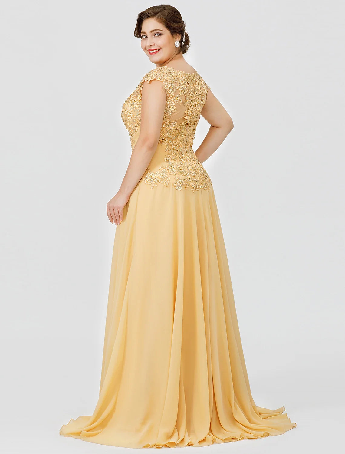 A-Line Illusion Chiffon Short Sleeve Pleated Mini Wedding Dress - Chloe Dress