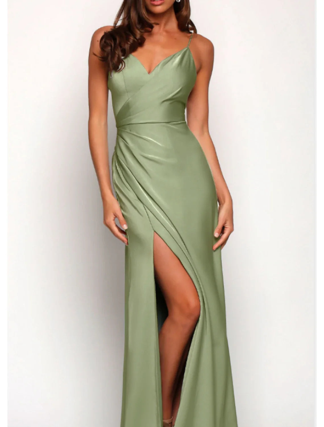 A-Line Spaghetti Strap Sleeveless Floor-Length Wedding Dress - Chloe Dress
