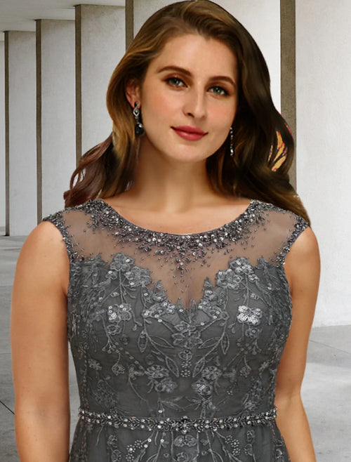 A-Line Lace Sleeveless Applique Floor-Length Formal Dress - Chloe Dress
