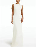Green Sheath Sleeveless Train Evening Gown - Chloe Dress