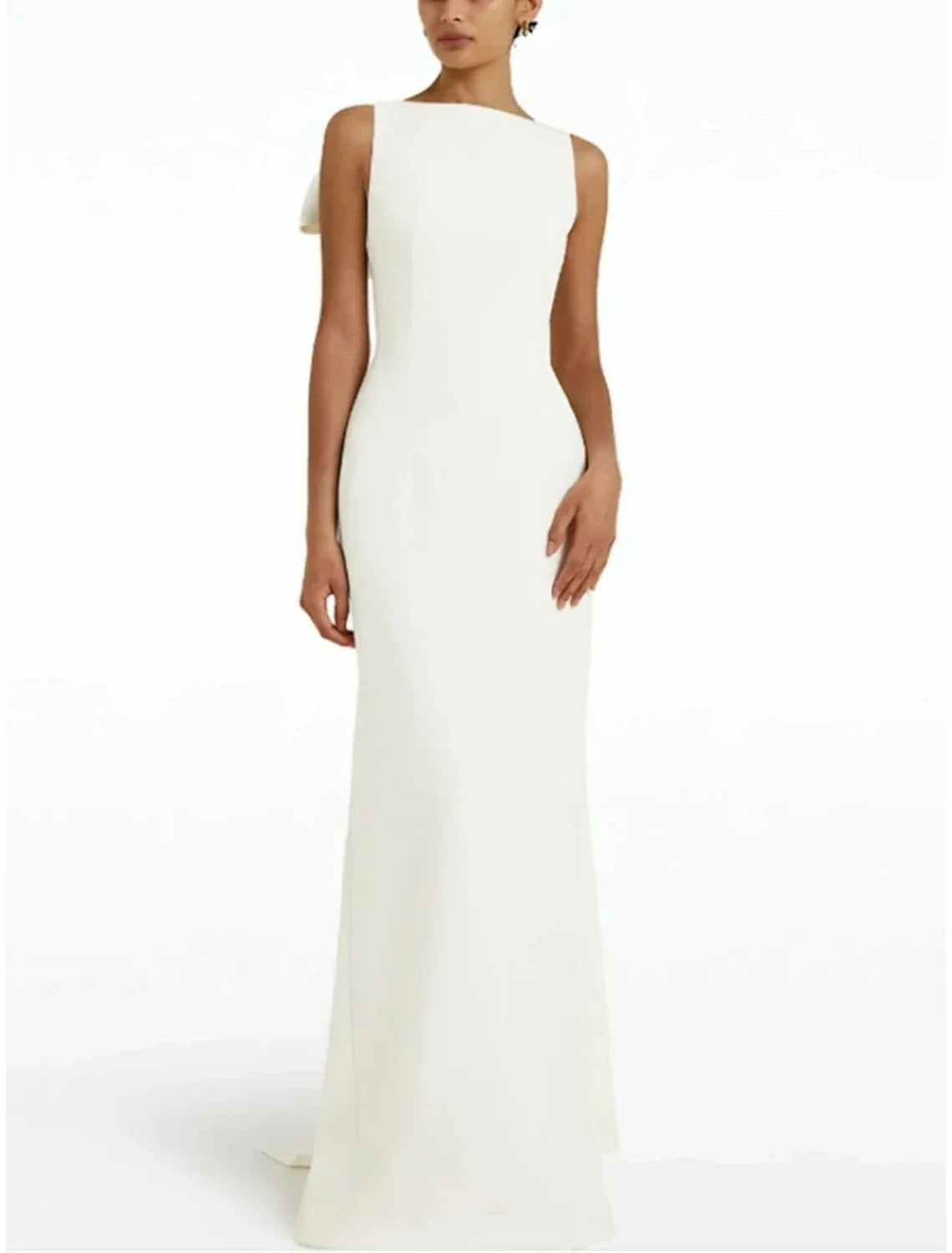 Green Sheath Sleeveless Train Evening Gown - Chloe Dress