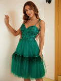 A-Line Spaghetti Strap Tulle Sleeveless Knee-Length Dress - Chloe Dress