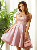 A-Line Satin Sleeveless Knee-Length Dress - Chloe Dress