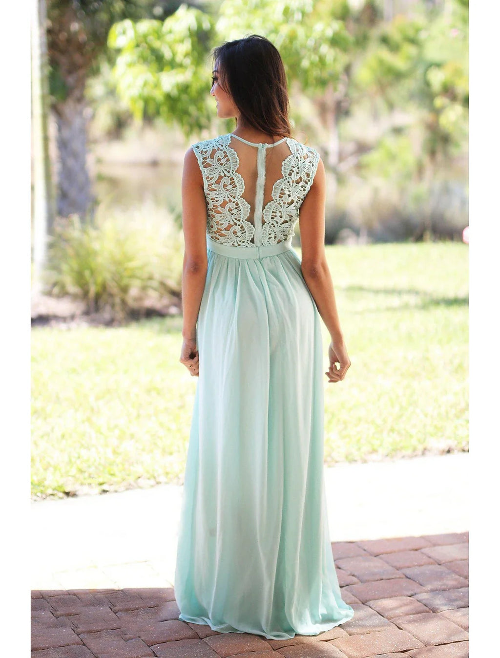 A-Line Chiffon Sleeveless Pleated Floor-Length Wedding Dress - Chloe Dress